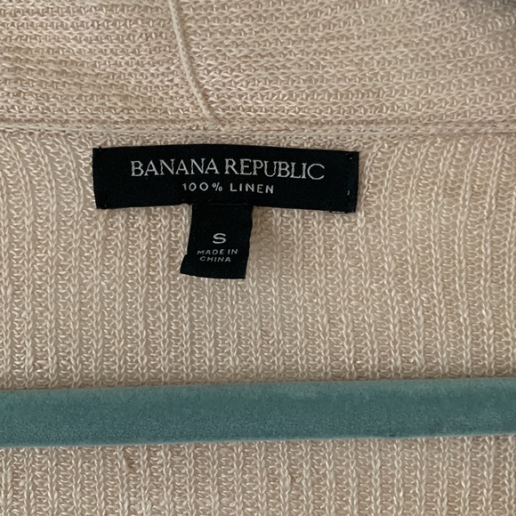 Banana Republic cream colored linen open cardigan - Picture 2 of 4